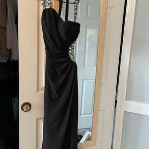 Black floor length prom dress